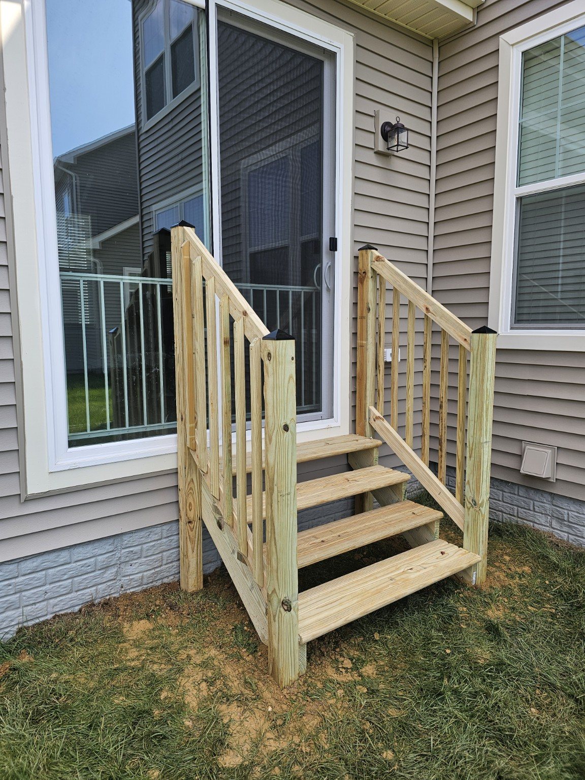 Exterior wood stairs